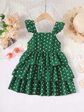 Bow Polka Dot Square Neck Layered Dress - Trendsi - Flyclothing LLC