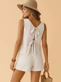 Sleeveless Bow-Tie Back Tank and Shorts Set - Trendsi - Flyclothing LLC