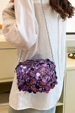 Sequin Chain Shoulder Bag - Trendsi