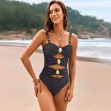 Cutout Ruched Sweetheart Neck One-Piece Swimwear - Trendsi - Flyclothing LLC