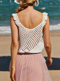 Tassel Openwork Sleeveless Knit Cover Up - Trendsi - Flyclothing LLC