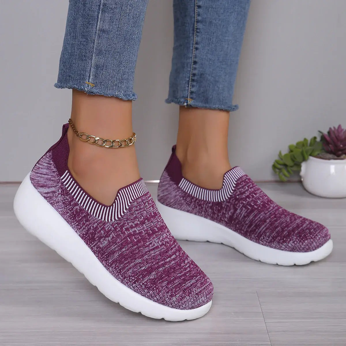 Breathable Round Toe Mesh Sip-On - Trendsi - Flyclothing LLC