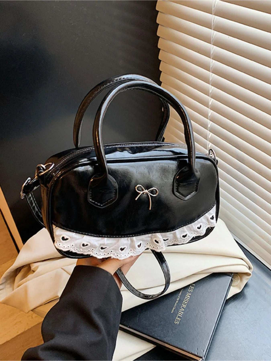 Lace Detail Bow Crossbody Bag - Trendsi