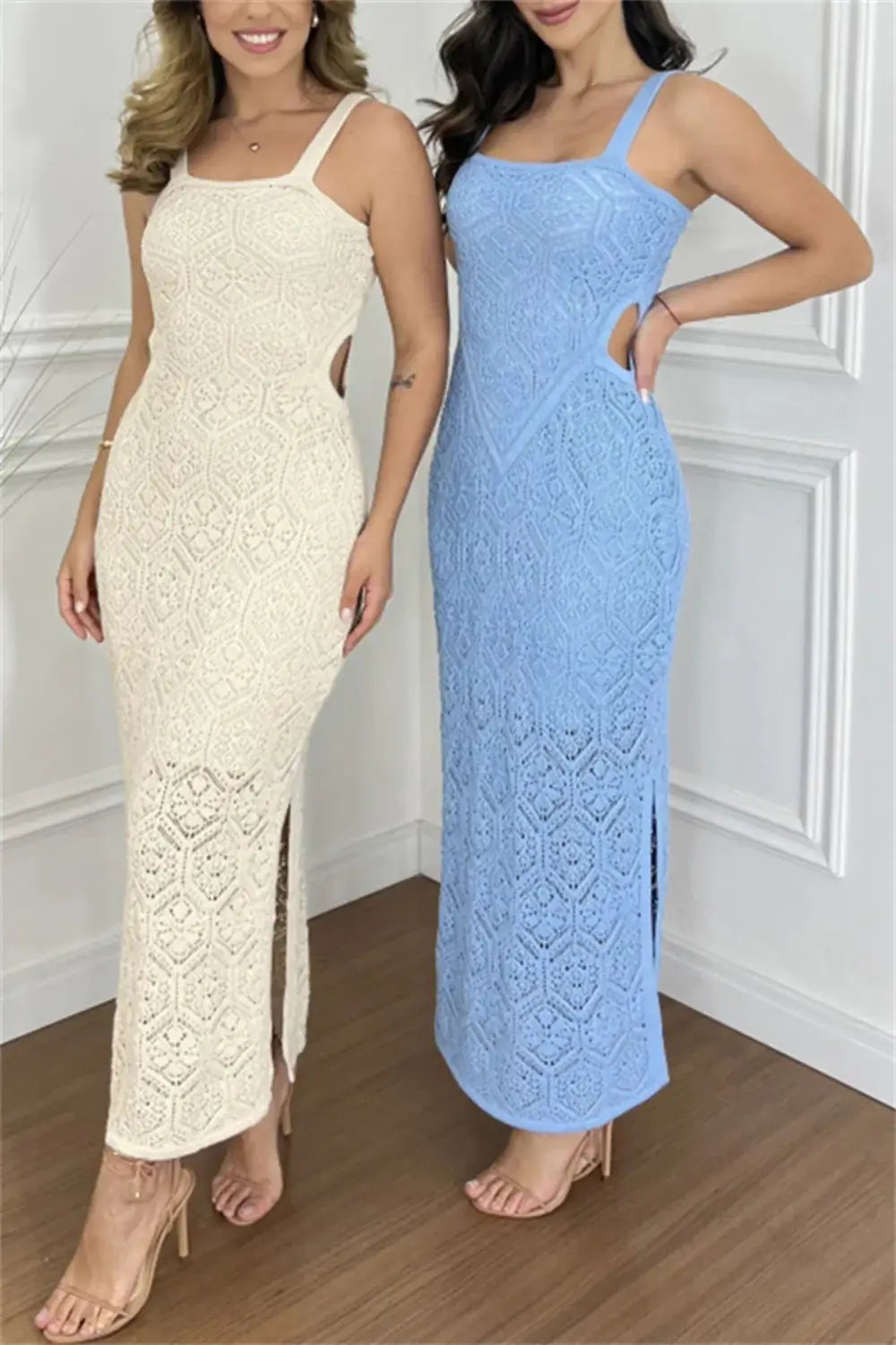 Cutout Side Slit Maxi Tank Dress - Trendsi - Flyclothing LLC