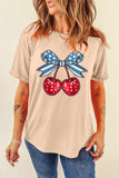 Cherry Graphic Round Neck Short Sleeve T-Shirt - Trendsi - Flyclothing LLC