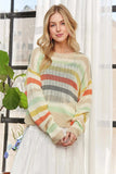ADORA Stripe Long Sleeves Knit Top - Trendsi - Flyclothing LLC