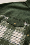 Snap Down Collared Neck Plaid Shacket - Trendsi - Flyclothing LLC