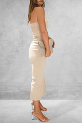 Slit Tube Midi Dress - Trendsi - Flyclothing LLC