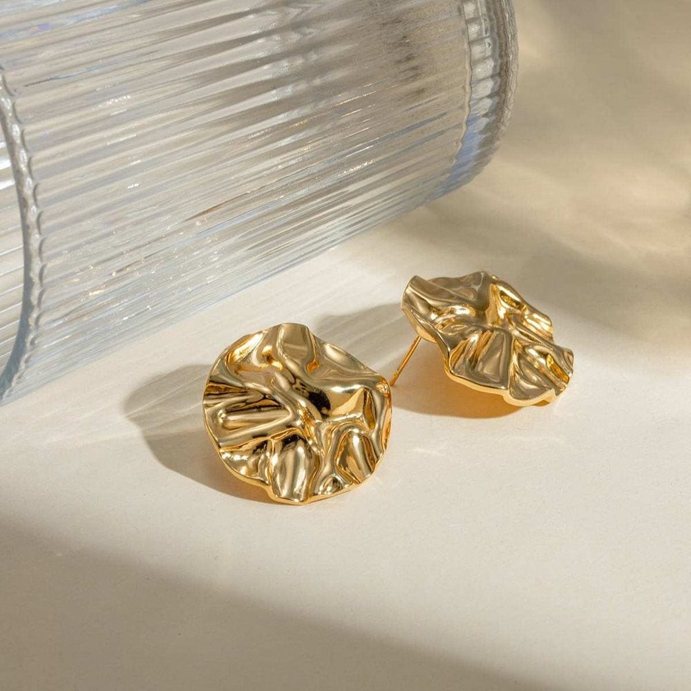 18K Gold-Plated Stud Earrings - Trendsi - Flyclothing LLC