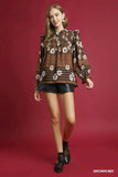 Umgee Full Size Mix Floral Smocked Ruffle Blouse Plus Size - Trendsi - Flyclothing LLC
