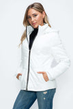 How Dare U Pocketed Zip Up Puffer Jacket with Removable Hood - Trendsi - Flyclothing LLC
