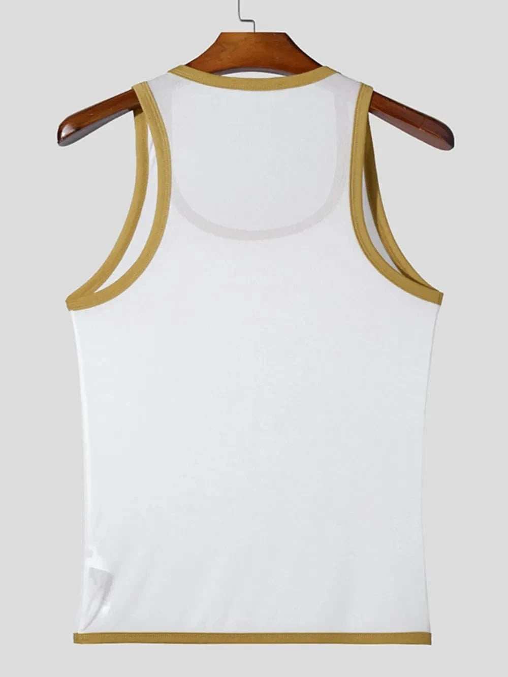 Men's Contrast Trim Wide Strap Tank - Trendsi - Flyclothing LLC
