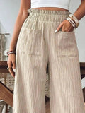 Frill Wide Leg Pants - Trendsi