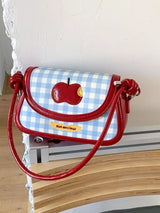 Apple Gingham Shoulder Bag - Trendsi - Flyclothing LLC
