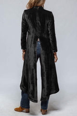 Slit Back Open Front Cardigan - Trendsi - Flyclothing LLC