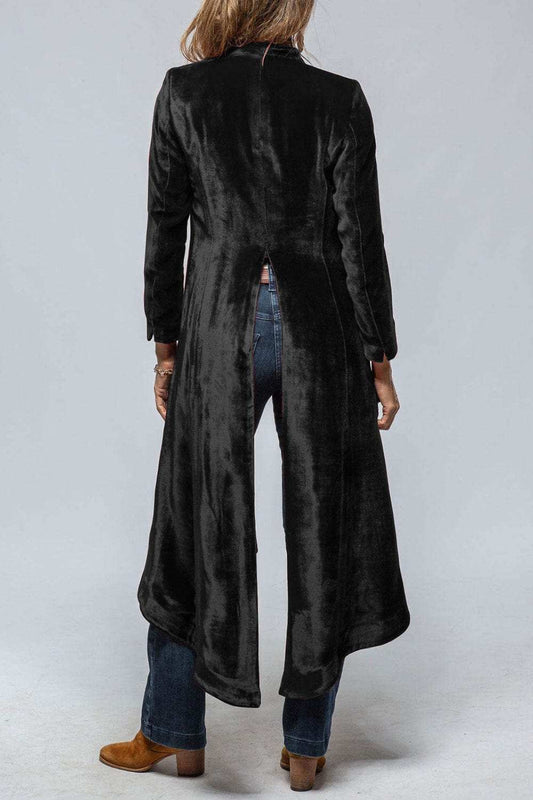 Slit Back Open Front Cardigan - Trendsi - Flyclothing LLC