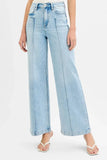 RISEN Full Size High Waist Wide Leg Pintuck Detailed Plus Size - Trendsi