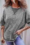 Mineral Wash Drop Shoulder Round Neck T-Shirt - Trendsi - Flyclothing LLC