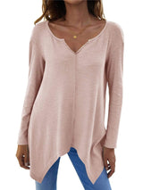 Full Size V-Neck Long Sleeve T-Shirt - Trendsi - Flyclothing LLC