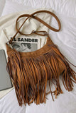 Suede Fringe Adjustable Strap Shoulder Bag - Trendsi - Flyclothing LLC