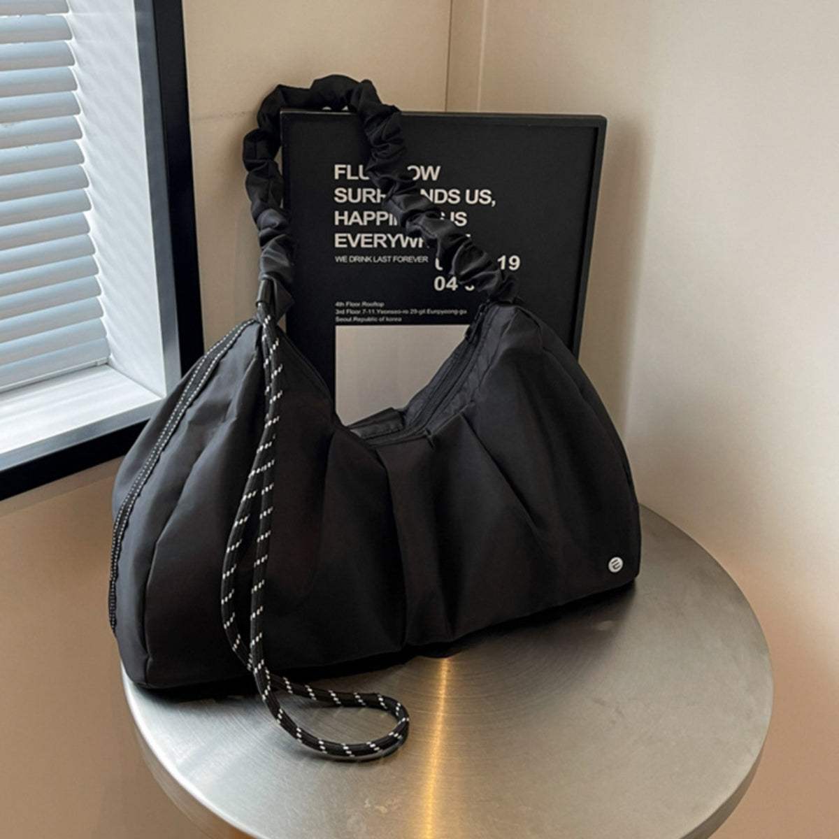 Ruched Large Tote Bag - Trendsi - Flyclothing LLC