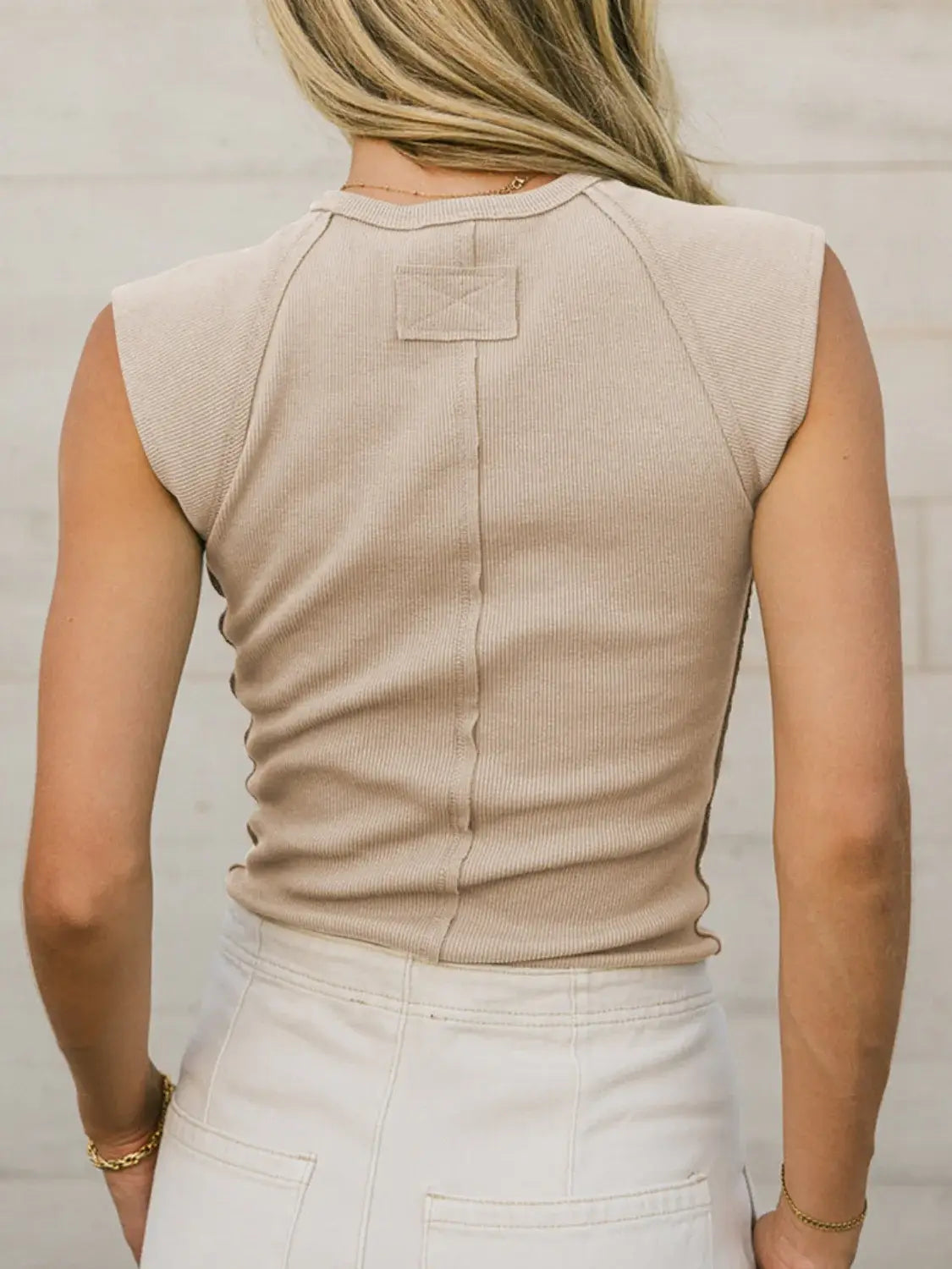 Ribbed Round Neck Slim Tank - Trendsi - Flyclothing LLC