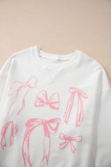 Bow Round Neck Long Sleeve Sweatshirt - Trendsi - Flyclothing LLC