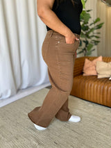 RFM Full Size High Rise Garment Dye Wide Leg Jeans - Trendsi - Flyclothing LLC