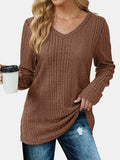 V-Neck Long Sleeve T-Shirt - Trendsi - Flyclothing LLC