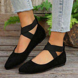 Crisscross Point Toe Flat Slip-Ons - Trendsi - Flyclothing LLC