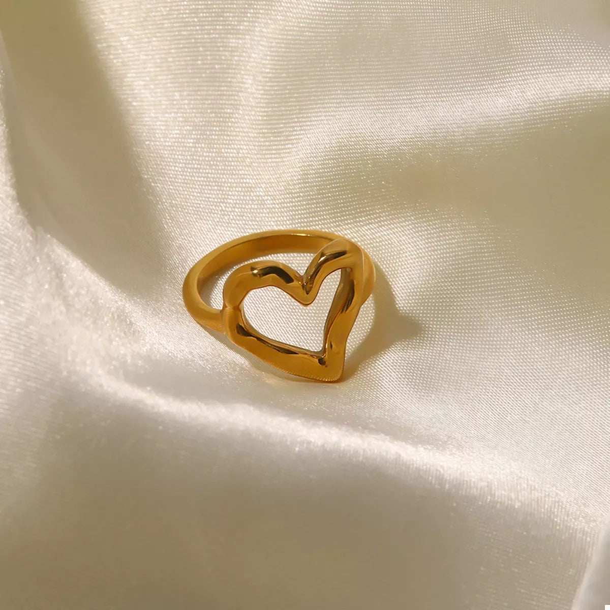 18K Gold-Plated Heart Ring - Trendsi - Flyclothing LLC