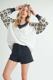 Aemi+Co Crochet Contrast Stitching V Neck Top - Trendsi - Flyclothing LLC