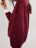 Contrast Dropped Shoulder Long Sleeve Sweatshirt - Trendsi - Flyclothing LLC