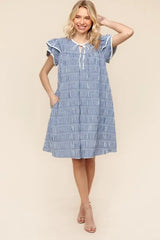 Haptics Double Ruffle Sleeve Dress with Side Pockets - Trendsi - Flyclothing LLC