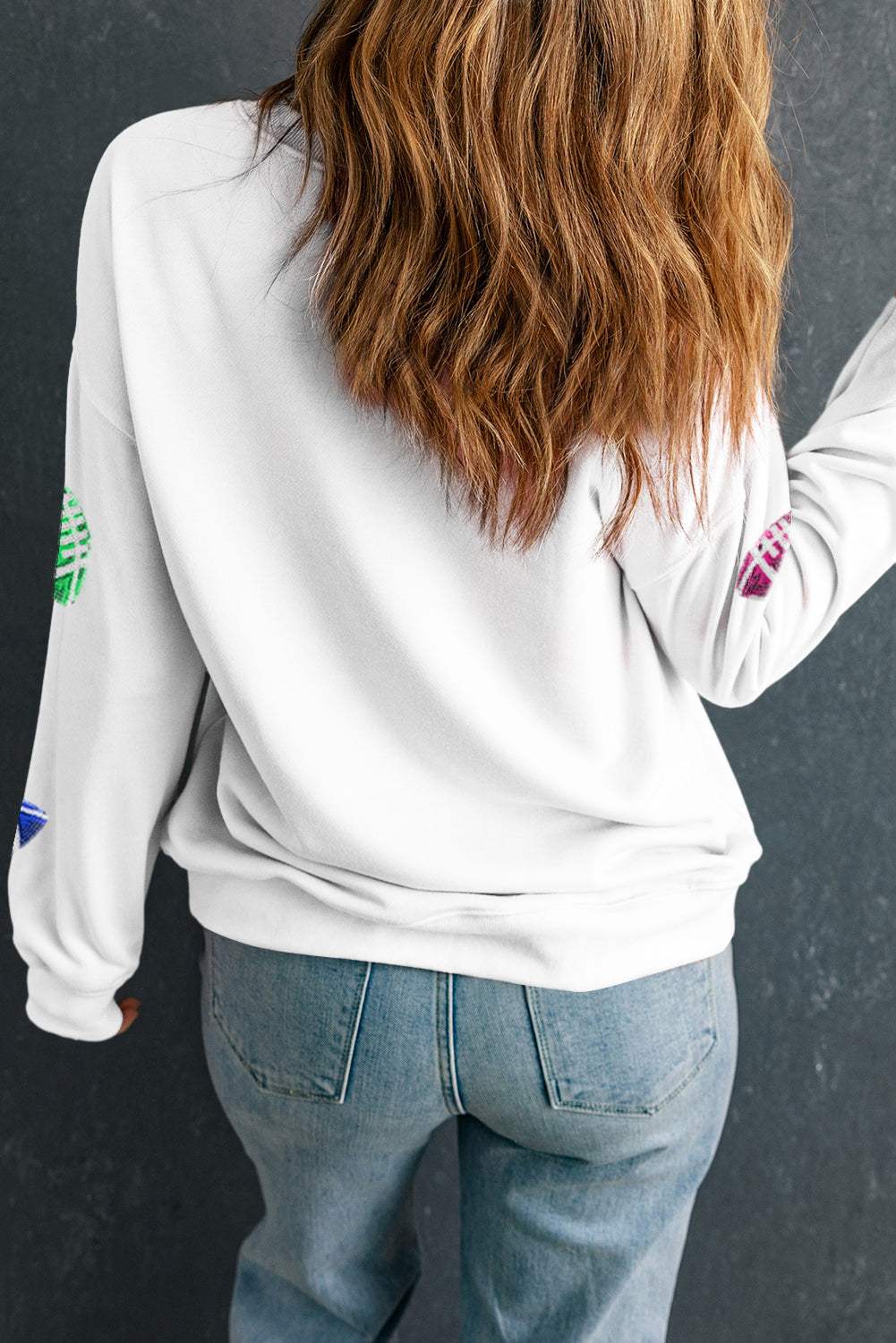 Football Round Neck Long Sleeve Sweatshirt - Trendsi - Flyclothing LLC