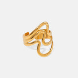 Stainless Steel Corrugated Open Ring - Trendsi - Flyclothing LLC