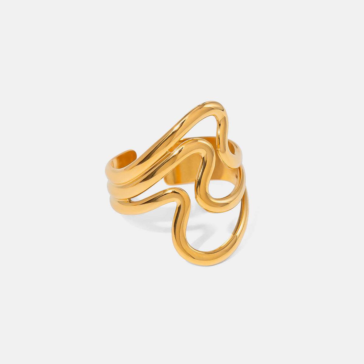 Stainless Steel Corrugated Open Ring - Trendsi - Flyclothing LLC