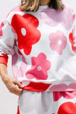 Flower Round Neck Long Sleeve Top and Pants Lounge Set - Trendsi - Flyclothing LLC