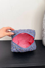 Floral Quilted Clutch with Plaid Lining - Trendsi