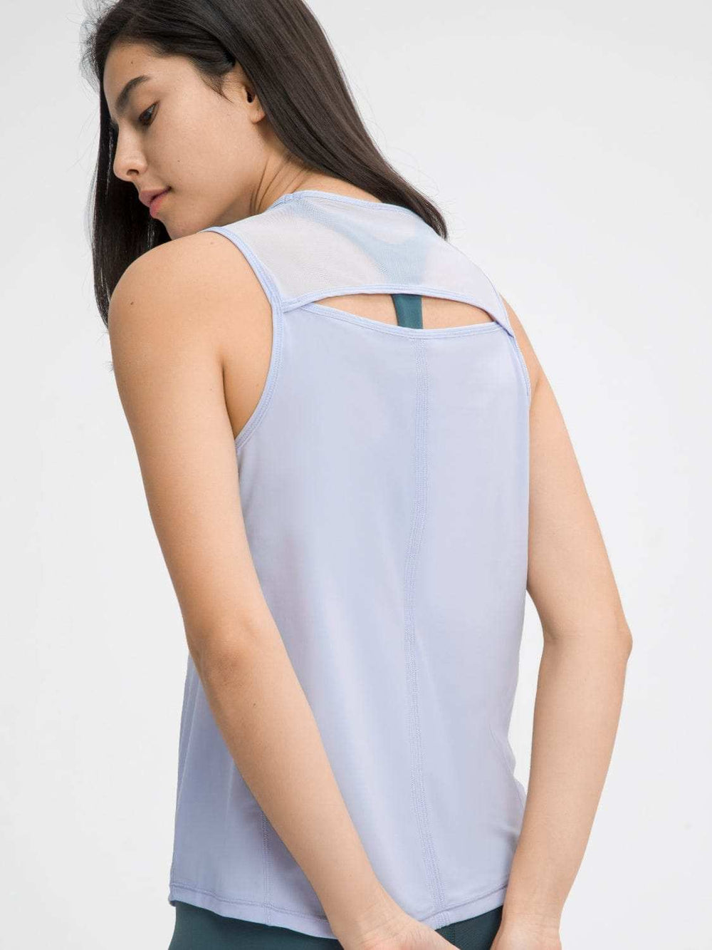 Millennia Cutout Back Round Neck Active Tank - Trendsi - Flyclothing LLC