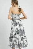 Umgee Printed Tiered Tube Midi Dress - Trendsi