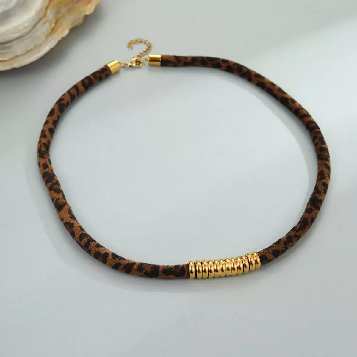 Leopard 18K Gold-Plated Necklace - Trendsi - Flyclothing LLC