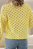 Openwork V-Neck Long Sleeve Cardigan - Trendsi - Flyclothing LLC