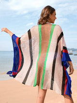 Openwork Color Block Plunge Cover-Up - Trendsi - Flyclothing LLC