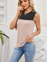 Textured Round Neck Tank - Trendsi - Flyclothing LLC