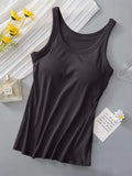 Round Neck Tank with Bra - Trendsi - Flyclothing LLC