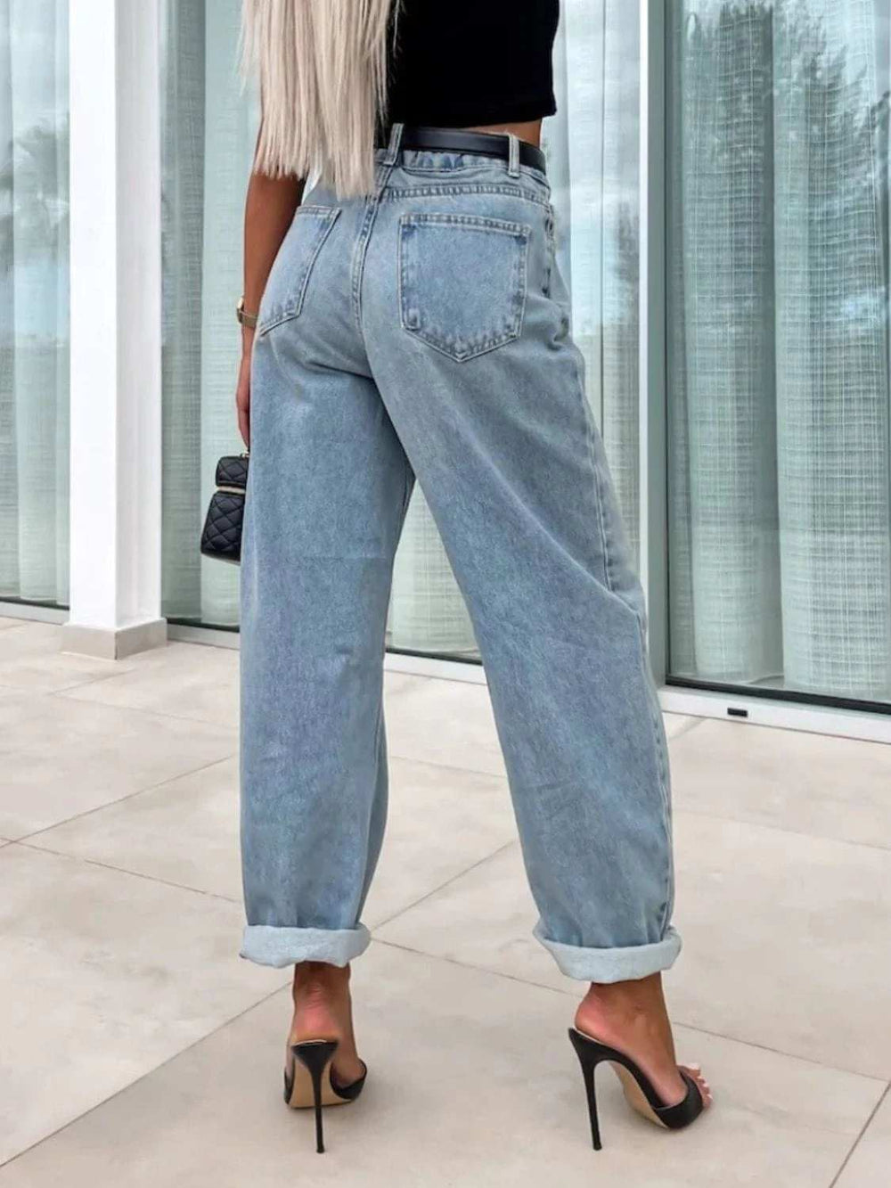 High Waist Wide Leg Jeans - Trendsi - Flyclothing LLC