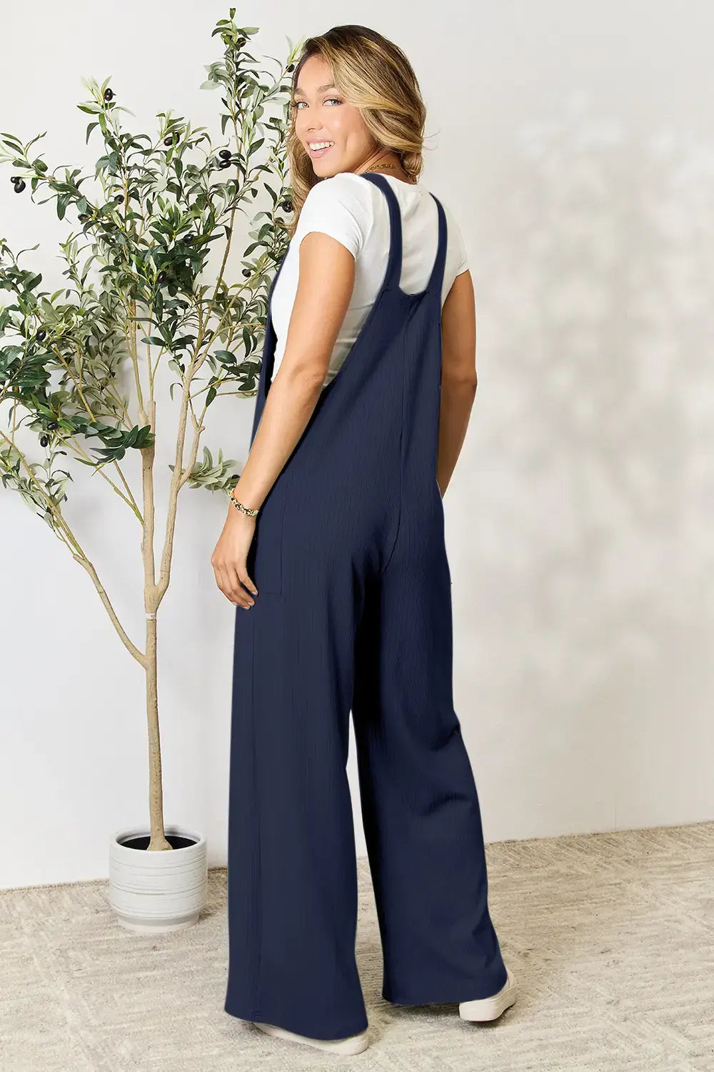 Double Take Full Size Wide Strap Overall with Pockets - Trendsi - Flyclothing LLC