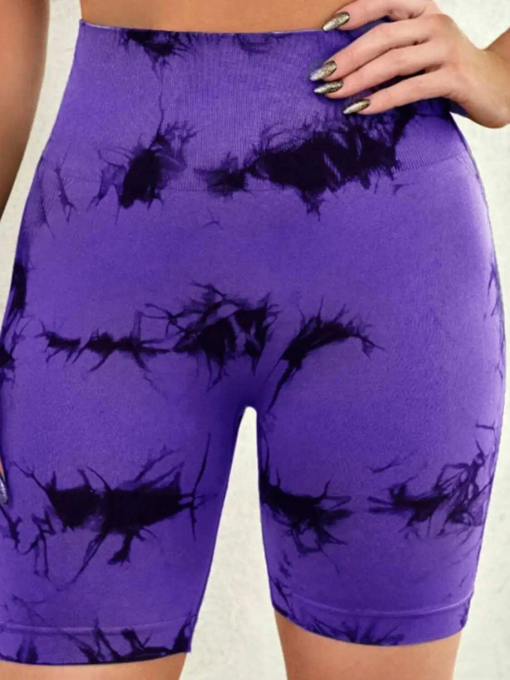 Tie-Dye High Waist Active Shorts - Trendsi - Flyclothing LLC