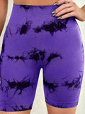 Tie-Dye High Waist Active Shorts - Trendsi - Flyclothing LLC